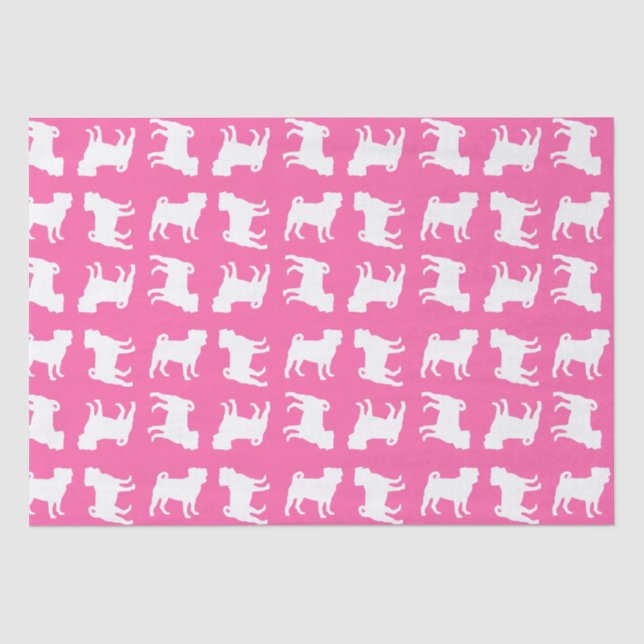 Pink Pug Dog Theme Party Celebration Tissue Paper (Front)