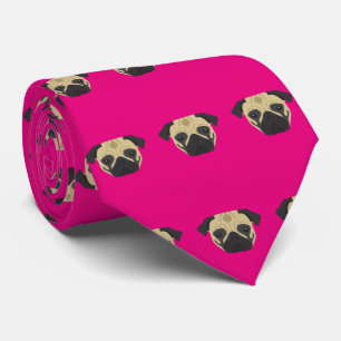 Pink Pug Tie