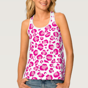 Pink puma print on customisable background  singlet