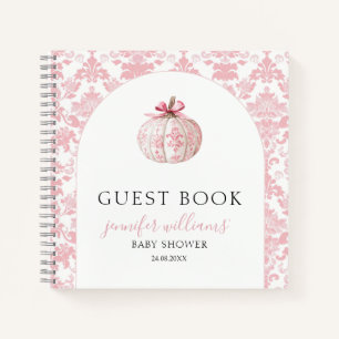 Pink Pumkin Baby Shower Guest Book Gift Notebook