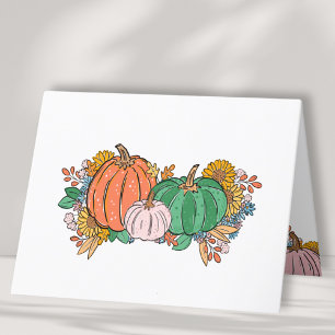 Pink Pumpkin Baby Girl Congratulations Blank Card