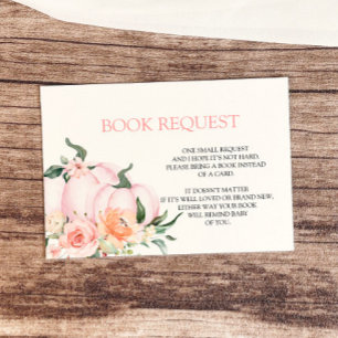 Pink Pumpkin Baby Shower Book for Baby  Enclosure Card