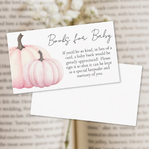 Pink Pumpkin Baby Shower Books For Baby Enclosure Card