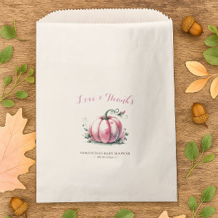 Pink Pumpkin Baby Shower Candy Favour Bags