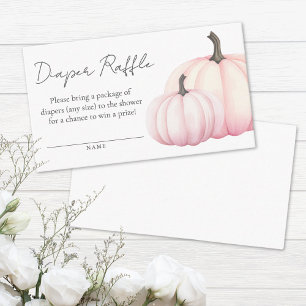 Pink Pumpkin Baby Shower Diaper Raffle Enclosure Card