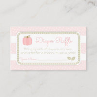 Pink Pumpkin Baby Shower Diaper Raffle Ticket