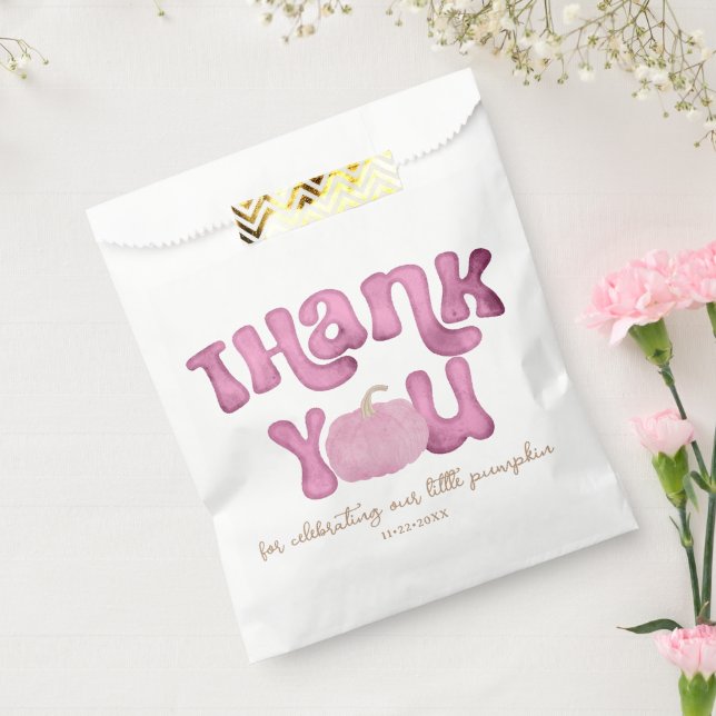 Pink Pumpkin Baby Shower Favour Bag (Sealed)
