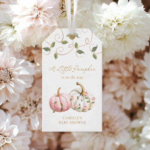 Pink Pumpkin Baby Shower Favour Tag