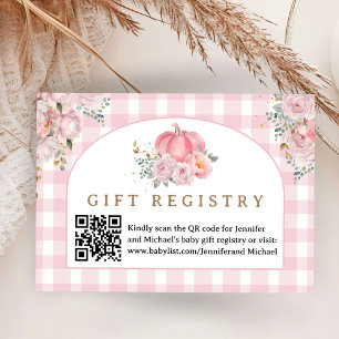 Pink Pumpkin Baby Shower Gift Registry Card