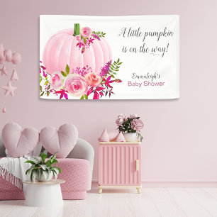 Pink Pumpkin Baby Shower Horizontal Banner
