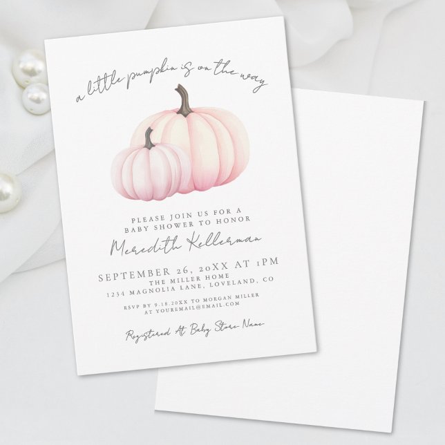 Pink Pumpkin Baby Shower Invitation (Pink Pumpkin Baby Shower Invitation)