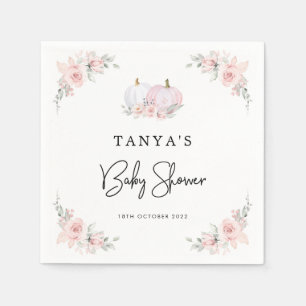 Pink Pumpkin Baby Shower Napkin