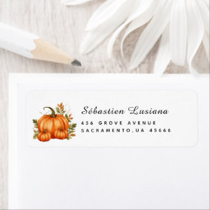 Pink Pumpkin Baby Shower Return Address Label