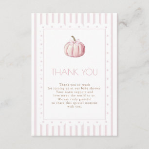 Pink Pumpkin Baby Shower Thank You Card