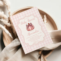 Pink Pumpkin Bow Girl Baby Shower