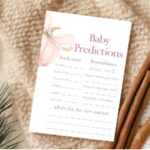 Pink Pumpkin Coquette Baby Predictions Game