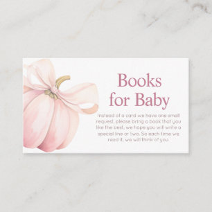 Pink Pumpkin Coquette Baby Shower Books for Baby Enclosure Card