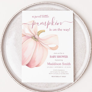 Pink Pumpkin Coquette Baby Shower Invitation