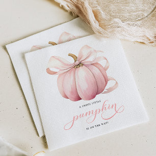 Pink Pumpkin Coquette Bow Baby Shower Napkin