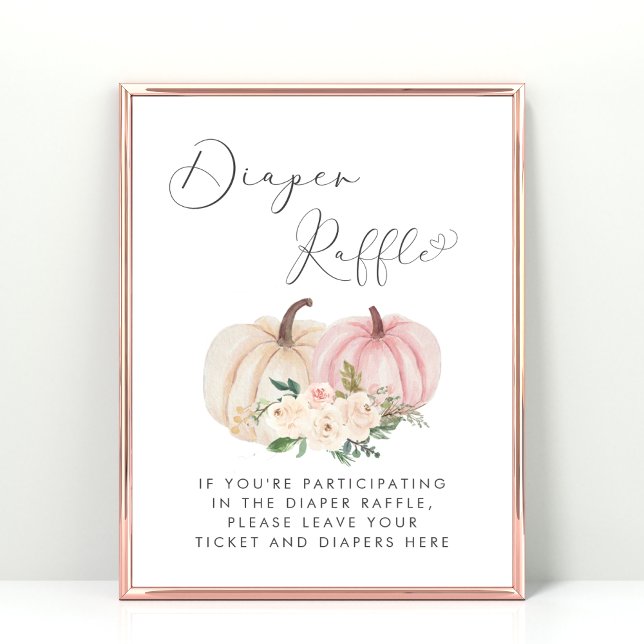 Pink Pumpkin Diaper Raffle Baby Girl Shower Poster (Creator Uploaded)
