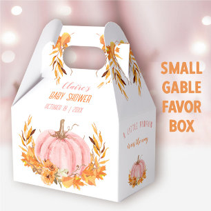 Pink Pumpkin Fall Girl Baby Shower Favour Box
