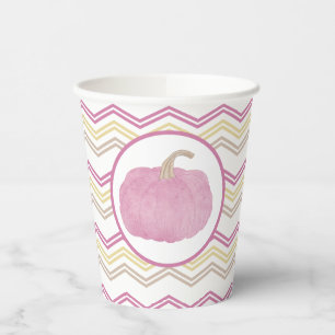 Pink Pumpkin Fall Party Paper Cups
