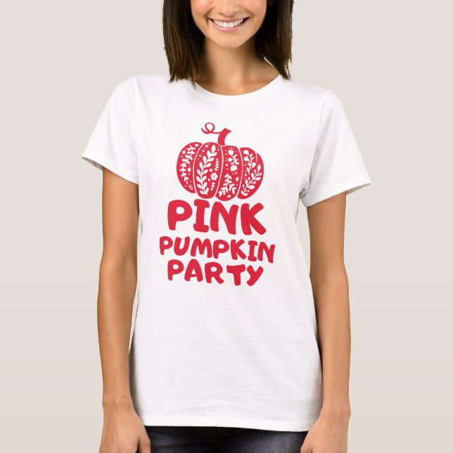 Pink Pumpkin Fall T-Shirt (Front)