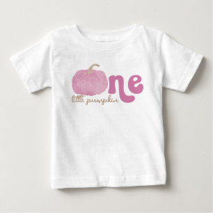 Pink Pumpkin First Birthday Baby Shirt
