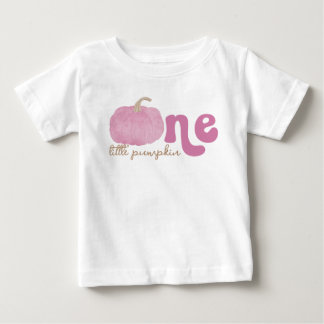 Pink Pumpkin First Birthday Baby Shirt