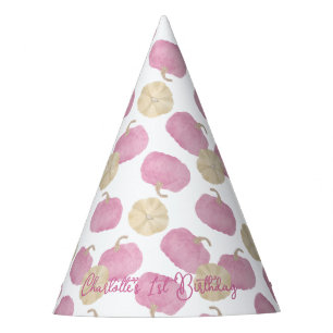 Pink Pumpkin First Birthday Hats