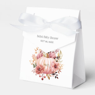 Pink Pumpkin Floral Baby Shower Favour Box
