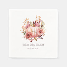 Pink Pumpkin Floral Baby Shower