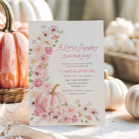 Pink Pumpkin Floral Girl Baby Shower