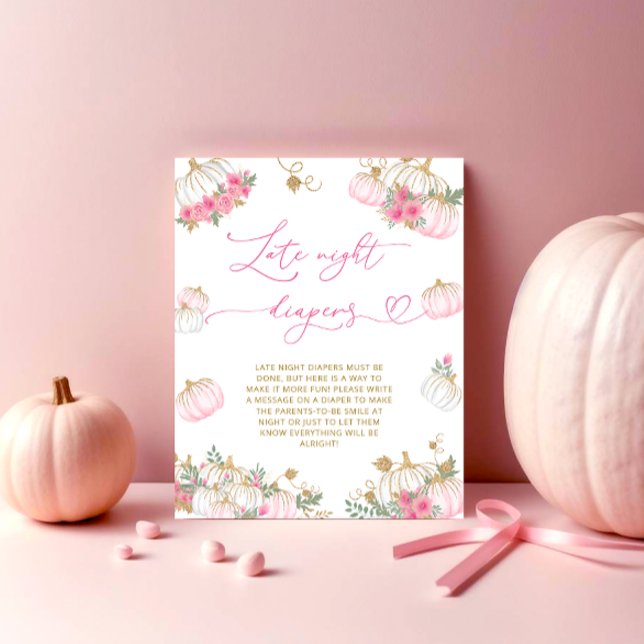 Pink Pumpkin Floral Late Night Diapers Game Poster (Creator Uploaded)