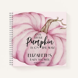 Pink Pumpkin Girl Baby Shower Guest Book