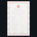 Pink Pumpkin Guess the Price Baby Shower Game Flyer<br><div class="desc">This design features cute pink pumpkin on a background of stripes and tiny dots. The collection of coordinating products is available in our shop, zazzle.com/doodlelulu*. Contact us if you need this design applied to a specific product to create your own unique matching item! Thank you so much for viewing a...</div>