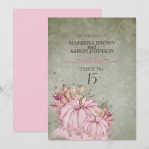 PINK Pumpkin Harvest - Flat Table Card