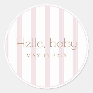 Pink Pumpkin hello Baby Shower Sticker