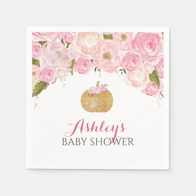 Pink pumpkin napkins (Front)