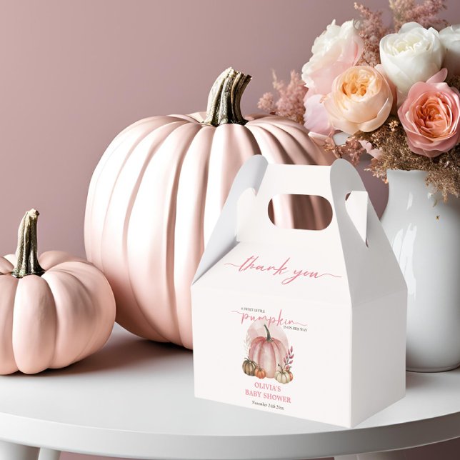 Pink Pumpkin On Her Way Fall Girl Baby Shower  Favour Box (Creator Uploaded)