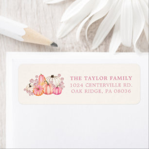 Pink Pumpkin Return Address Label