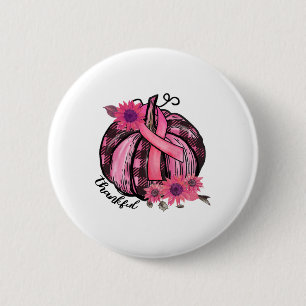 Pink Pumpkin Sunflower Breast Cancer Awareness Gif 6 Cm Round Badge