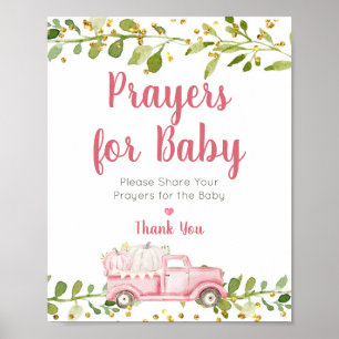 Pink Pumpkin Truck Prayers for Baby Sign