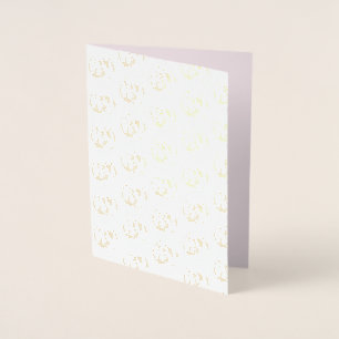 Pink Pumpkin with black bow Foil Card