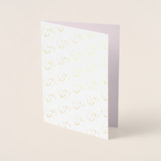 Pink Pumpkin with black bow Foil Card