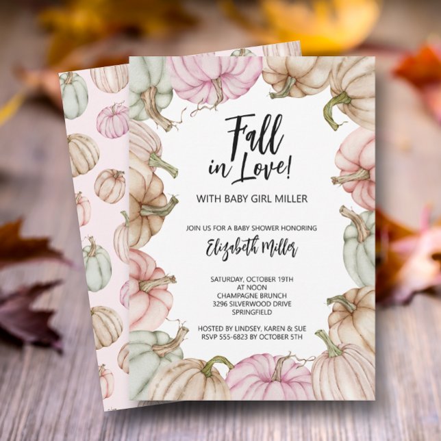 Pink Pumpkins Baby Shower Invitation (Creator Uploaded)