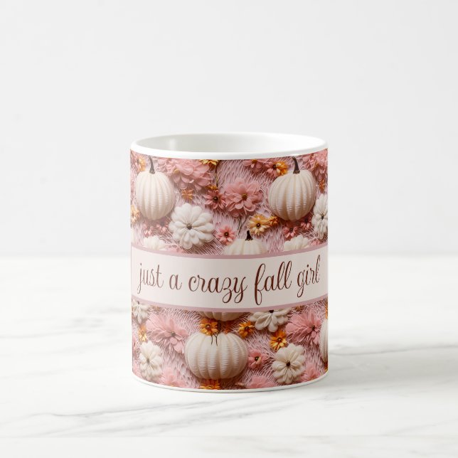 Pink  pumpkins with funny fall text  coffee mug (Center)