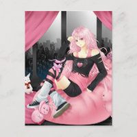Pink punk anime girl