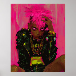 Pink Punk Graffiti Customisable Poster with AR Ele