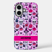 Pink Punk Halloween Trick or Treat Custom Name